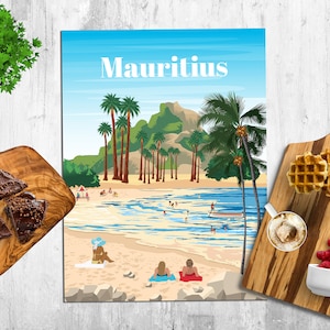 Mauritius Poster, Mauritius Wand Kunst Poster, Mauritius Stadt Skyline Poster, Mauritius Reise Poster, Mauritius Dekoratives Poster