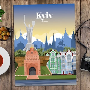 Kyiv Print, Kyiv Wall Art, Kyiv Poster, Ukraine Wall Art Print, Ukraine Travel Poster, Ukrainian Architecture Vintage Print