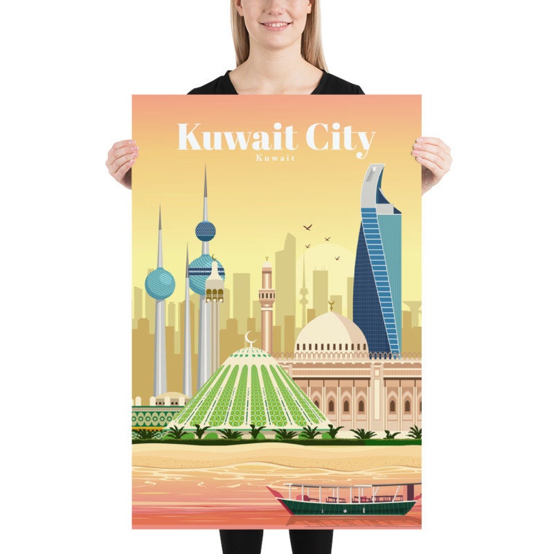 Kuwait City print Kuwait travel poster Etsy