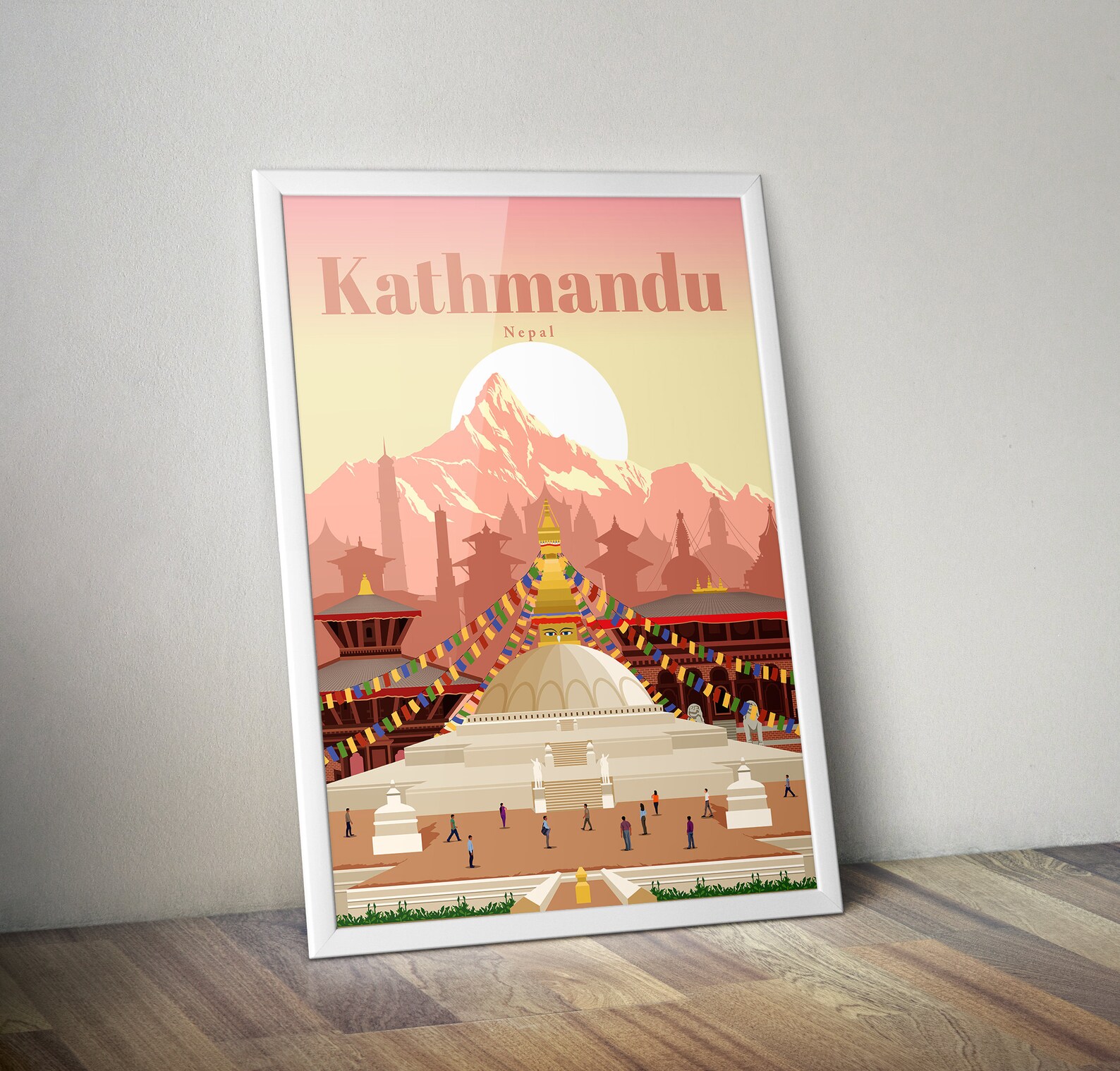 Kathmandu Print Kathmandu Wall Art Kathmandu Poster Nepal Etsy