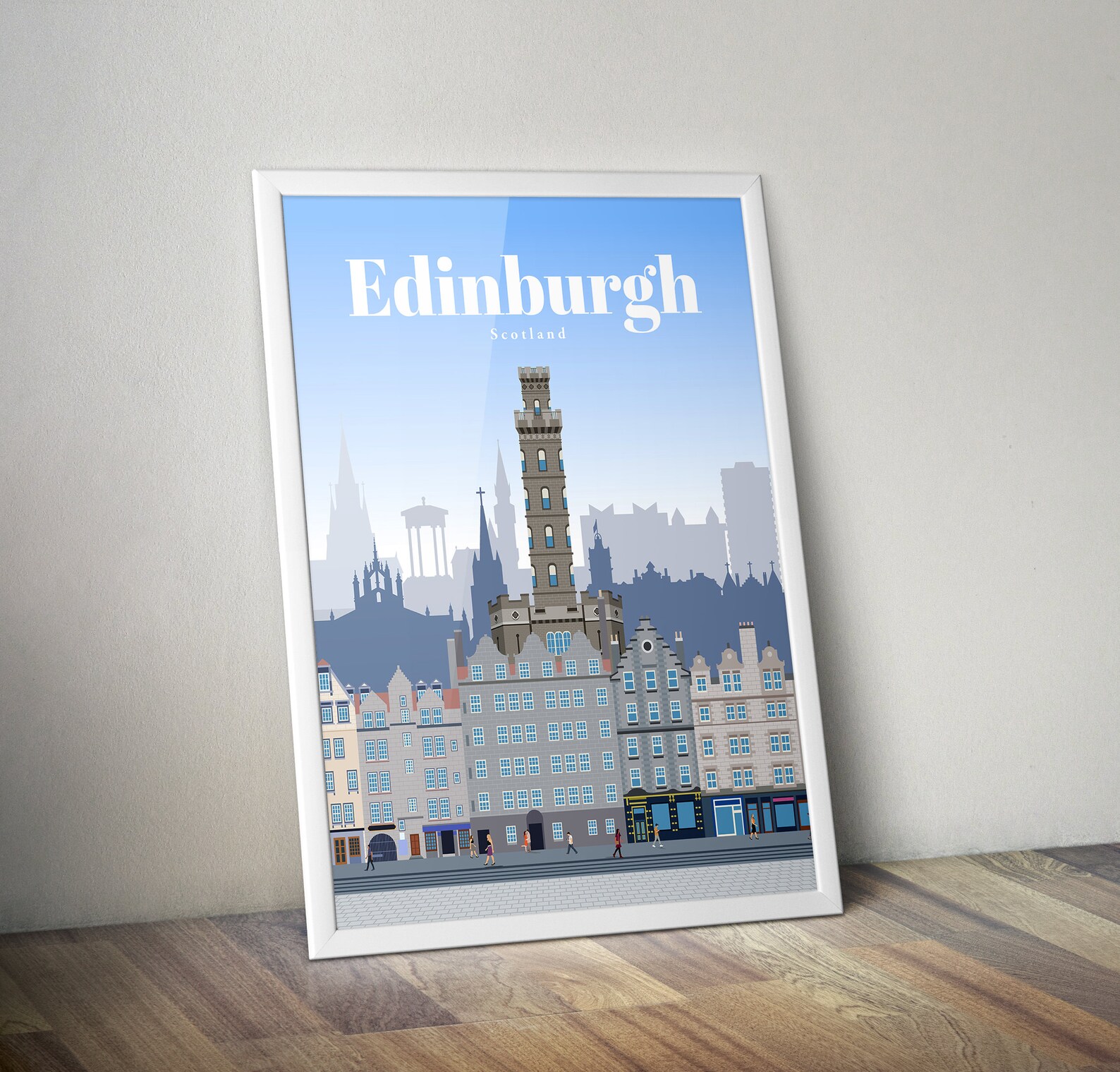Edinburgh City Travel Poster UK Wall Art Print Vintageprint Etsy
