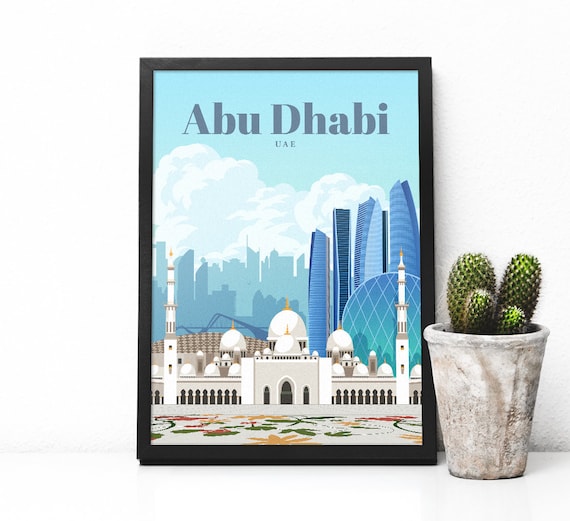 Abu Dhabi print UAE travel poster Etsy