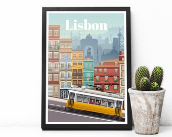 Lisbon print - Portugal poster - travel poster