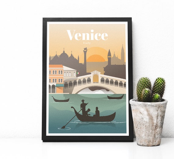 Venice travel poster  - Italy print