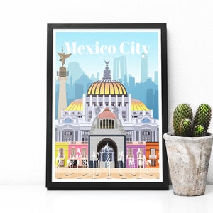 Mexico City print - Mexico travel poster - architecture poster prints