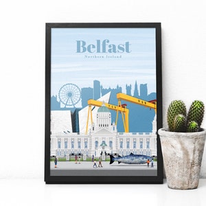Northern Ireland travel poster - Belfast print