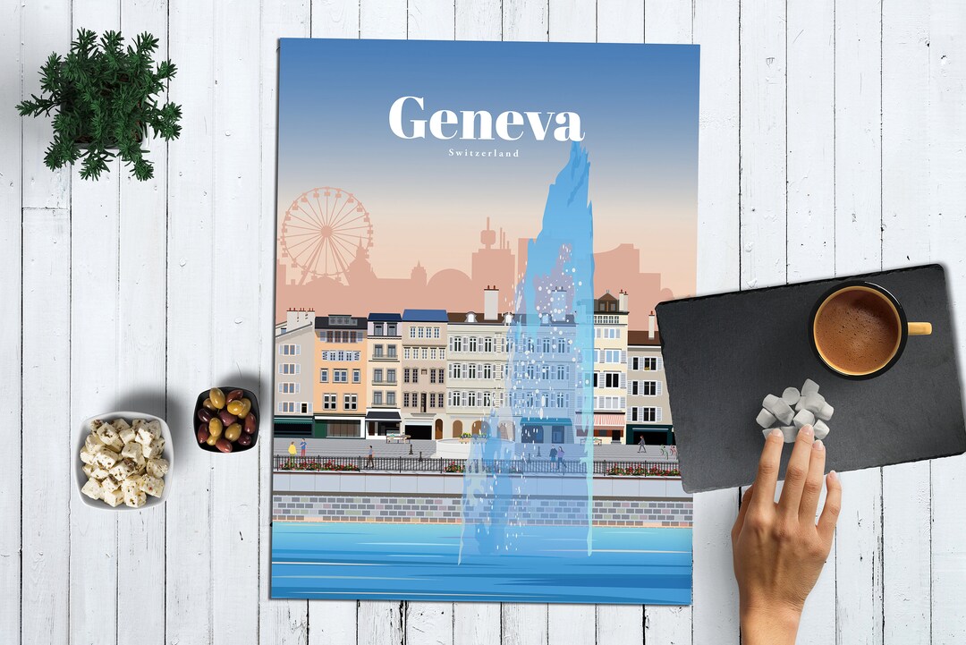 Geneva Print, Geneva Wall Art, Geneva City Poster, Geneva Wall Art