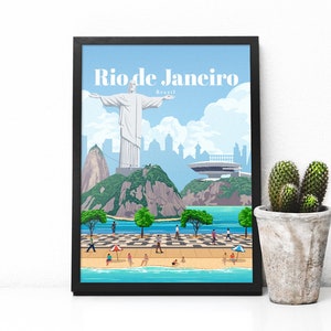Pôster de viagem ao Brasil - impressão Rio de Janeiro