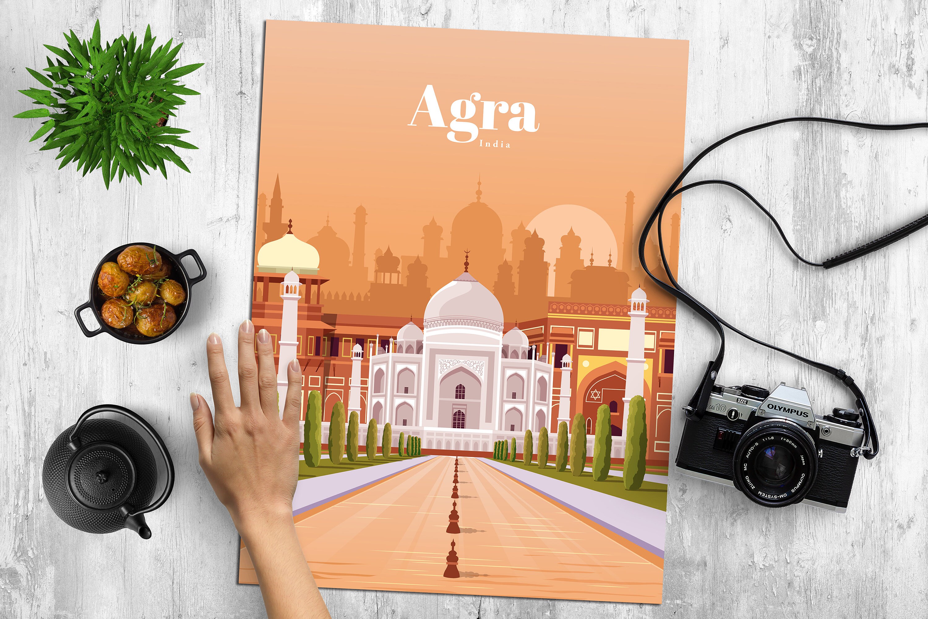 Agra Print, India Wall Art, Taj Mahal Poster, India Print, Agra Wall Art, India Poster, Architecture Print