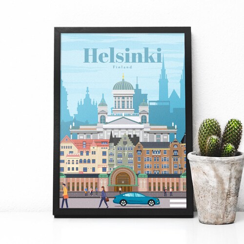 Helsinki Map Finland Helsinki Map Helsinki Print Helsinki Etsy