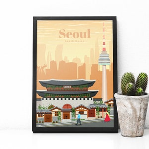 South Korea travel poster - Seoul print
