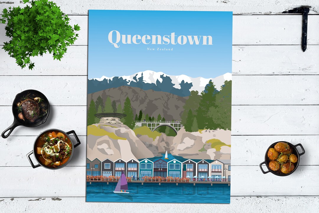 Queenstown Print Queenstown Wall Art Queenstown Poster New Etsy