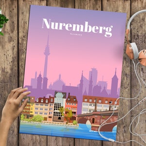 Nürnberg Poster, Nürnberg Wand Kunst Poster, Nürnberg Stadt Skyline Poster, Deutschland Reise Poster, Deutsche Architektur Dekorative Poster
