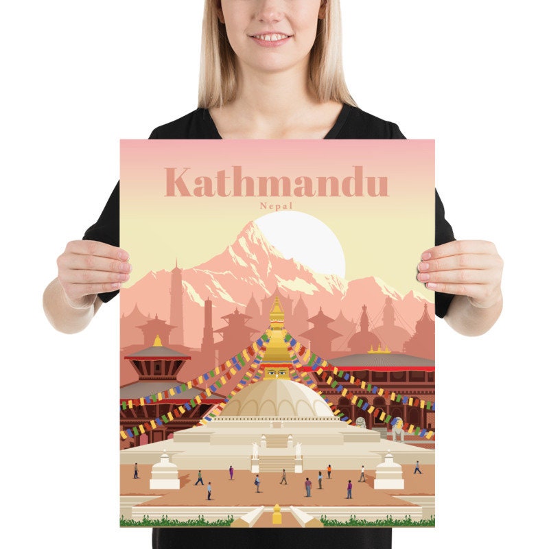 Kathmandu Print Kathmandu Wall Art Kathmandu Poster Nepal Etsy