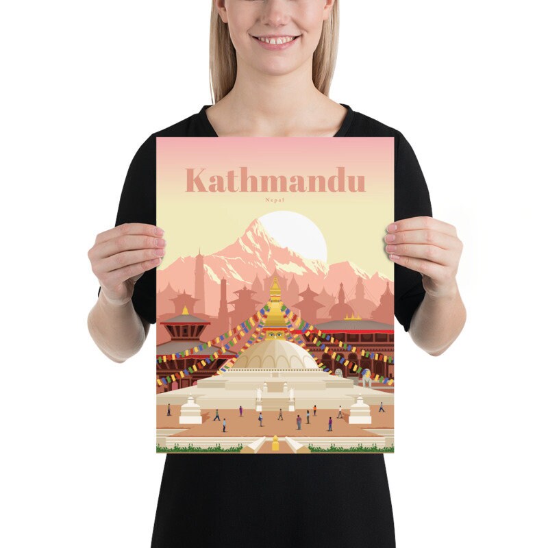 Kathmandu Print Kathmandu Wall Art Kathmandu Poster Nepal Etsy