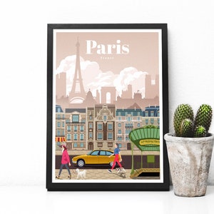 France travel poster - Paris city print