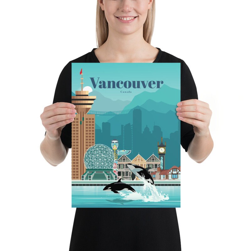 Canada Travel Poster Vancouver Print Etsy UK