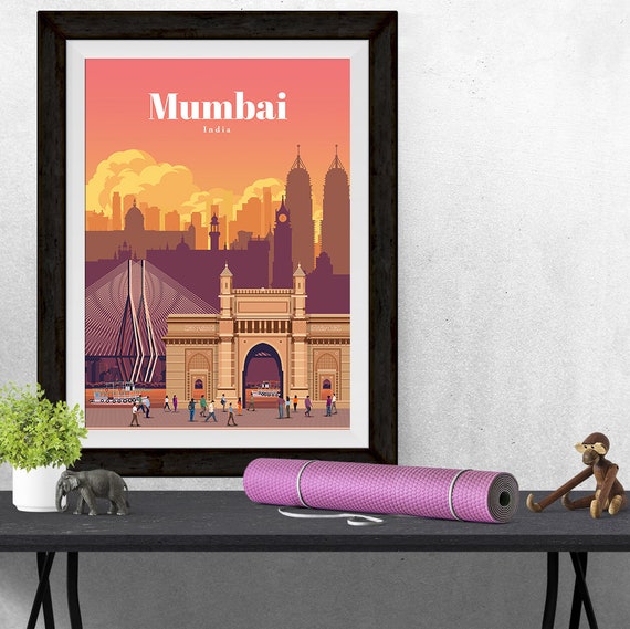 India Travel Poster Mumbai City Print Bombay Poster Prints 
