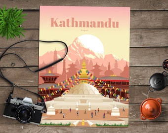 Kathmandu Print, Kathmandu Wall Art, Kathmandu Poster, Nepal Print, Nepal Wall Art, Nepal Poster, Architecture Print