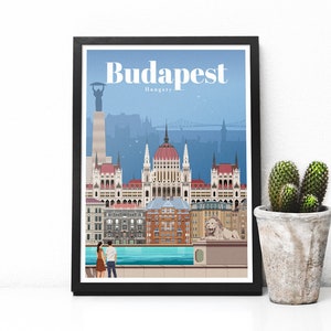 Hungary travel poster - Budapest print