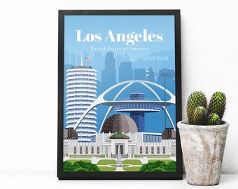 USA travel poster - Los Angeles print