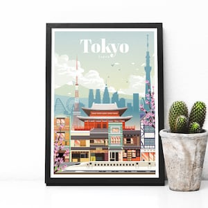 Japan travel poster - Tokyo print