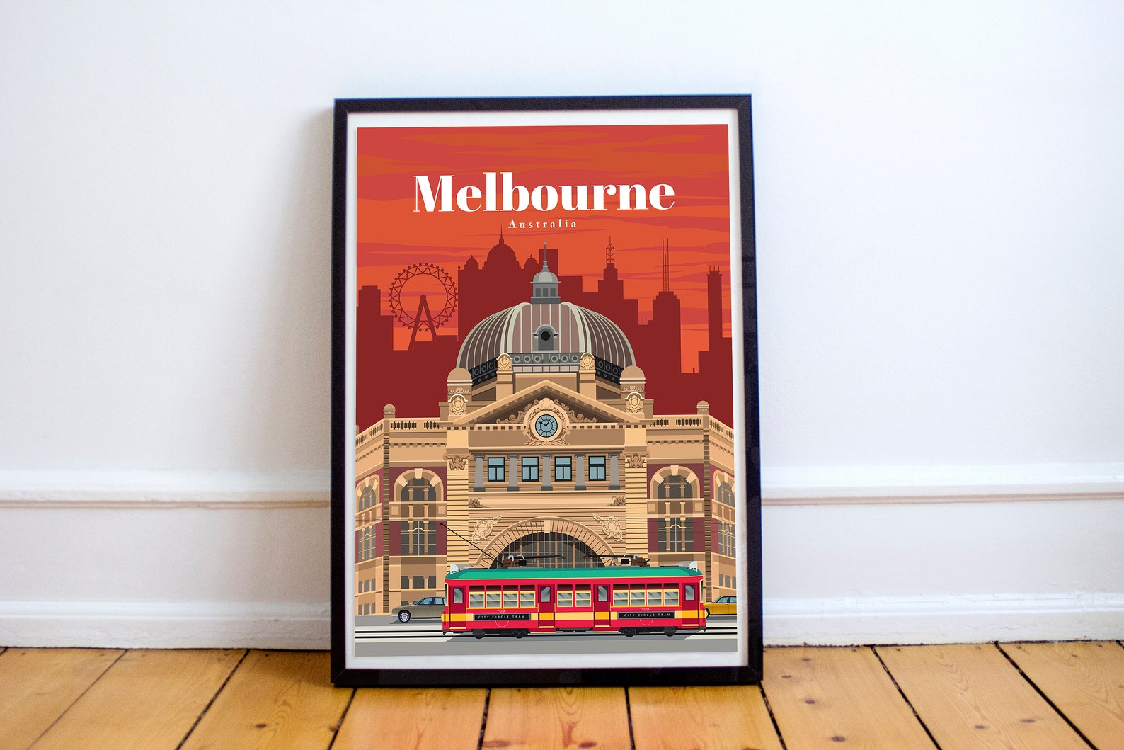 Melbourne Travel Poster Australia Travel Memento and Vintage Etsy