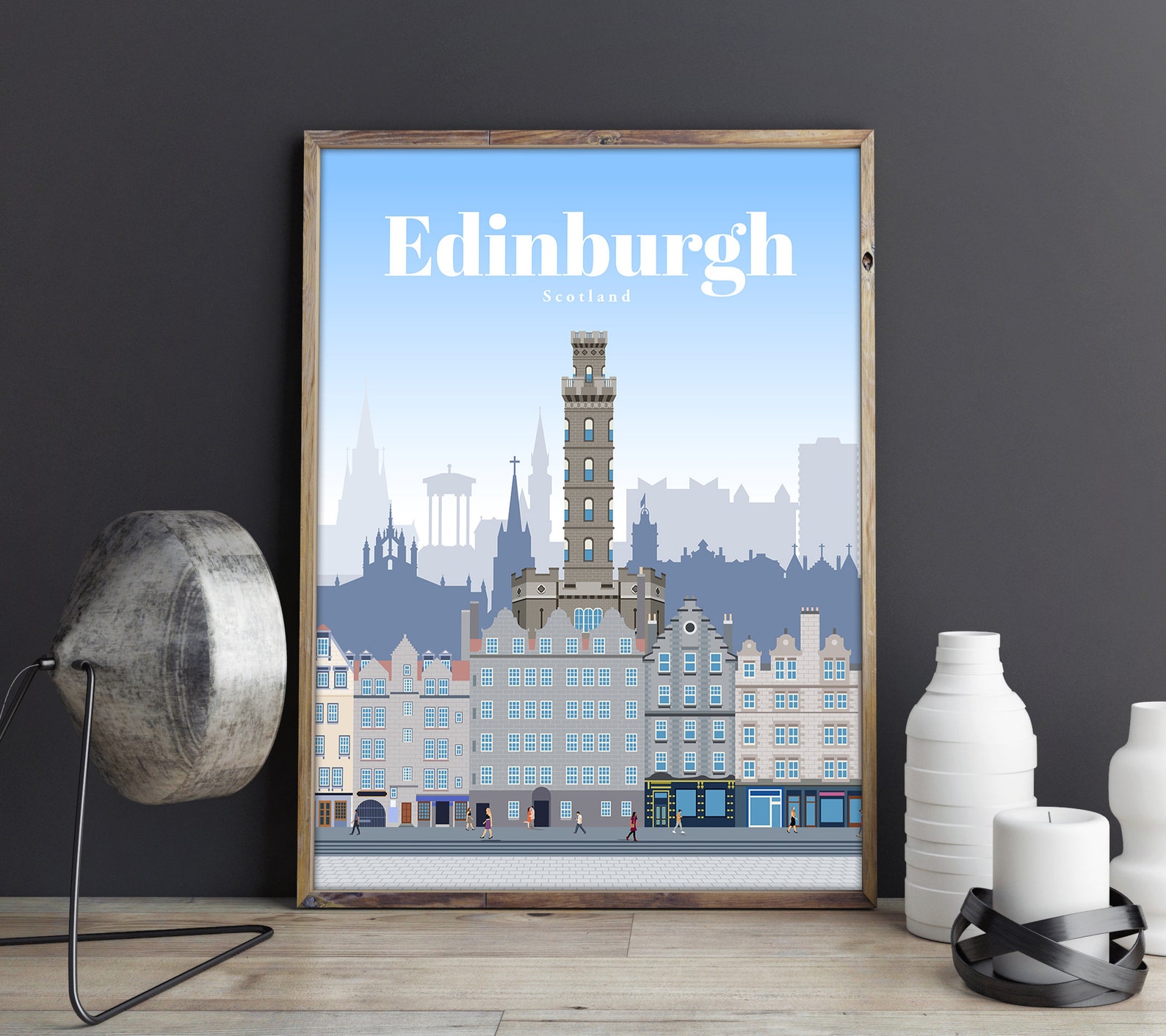 Edinburgh City Travel Poster UK Wall Art Print VintagePrint Etsy