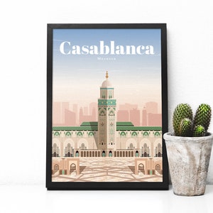 Morocco travel poster - Casablanca print
