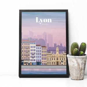 Lyon print - France travel poster