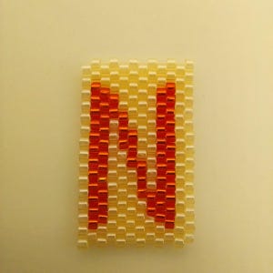 Padrões de miçangas para alfabeto Letras maiúsculas individuais Padrões de ponto peiote Letra N