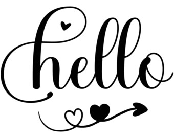 Hello with hearts • Decal Only