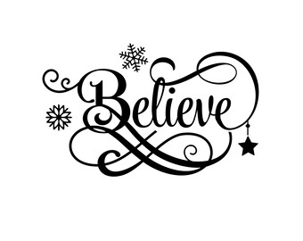 Christmas Believe Vinyl Decal - Festive Holiday Home Decor - DIY Project