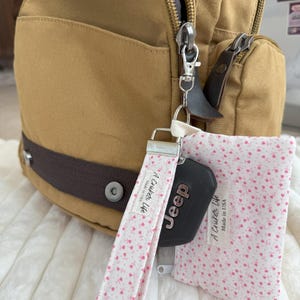 Wristlets Keychain Handmade, fabric key fob, wrist strap, Prewashed