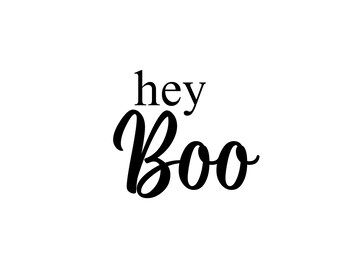 Hey Boo Halloween Vinyl Decal: Spooky Porch Sign Sticker