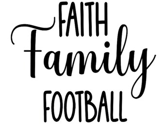 Faith Family Football Decal: Vinyl Fall Home Decor