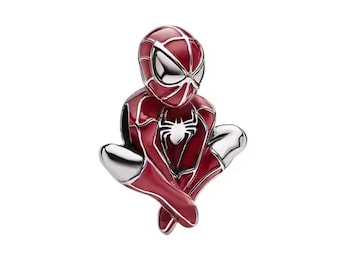 Sterling silver spider-man charm