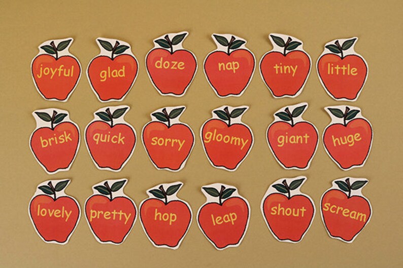 synonyms apple fun printable file folder game pdf download etsy