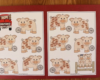 Counting Money: (Pennies) - Hog Wild Money - Printable File Folder Game PDF Download - Homeschool 1st Grade Math Center Dyslexia