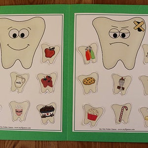 Dental Hygiene Tooth Care - Happy Teeth - Printable File Folder Game