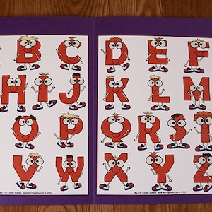 Upper /Lowercase Letters - Happy Letters - Printable File Folder Game PDF Download - Preschool - Daycare