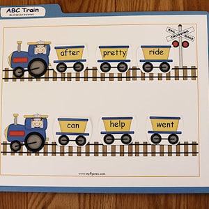 Alfabetische volgorde - ABC Train - Afdrukbare bestandsmap Spel PDF Download - Homeschool 2e 3e leerjaar Leescentrum Dyslexie Zicht Woorden