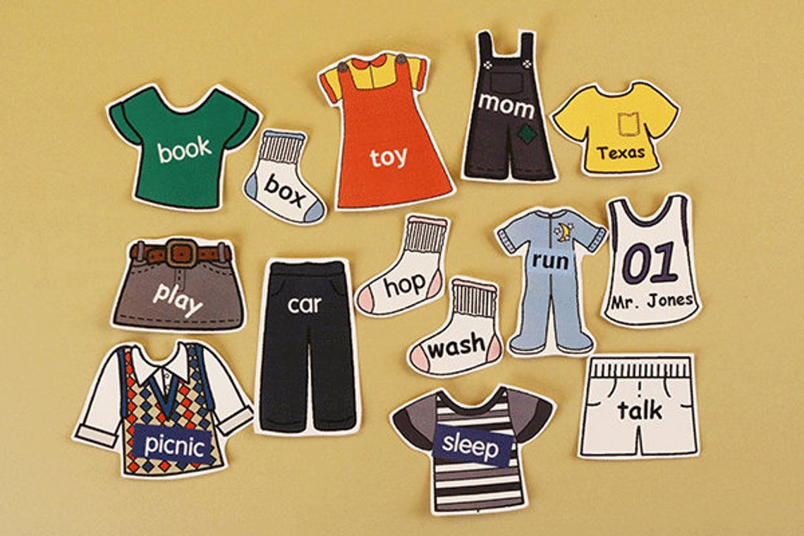 Nouns and Verbs Laundry Time Printable File Folder Game PDF Download 2nd Grade Etsy UK