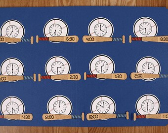 Telling Time - Hour & Half Hour - Play Ball- Printable File Folder Game PDF Download  - 2nd 3rd 4th Grade