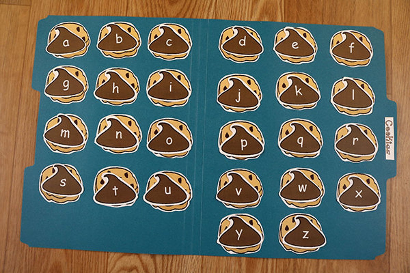 Upper & Lowercase Letters - Cookie Letters - Printable File Folder Game ...