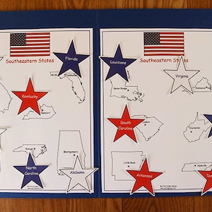State Capitals - Southeastern States - - Printable File Folder Game PDF ...