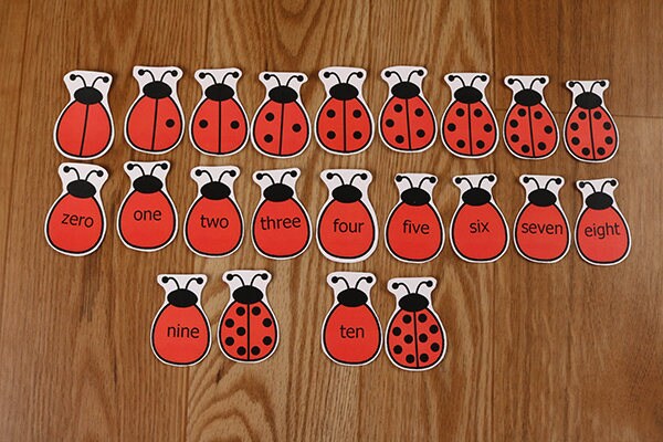 Ladybug Number File Folder Game Counting Numbers - Ladybug Numbers - Printable File Folder Game PDF ...
