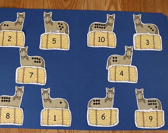 Counting Numbers - Horse Numbers - Printable File Folder Game PDF Download - Preschool Kindergarten Homeschool