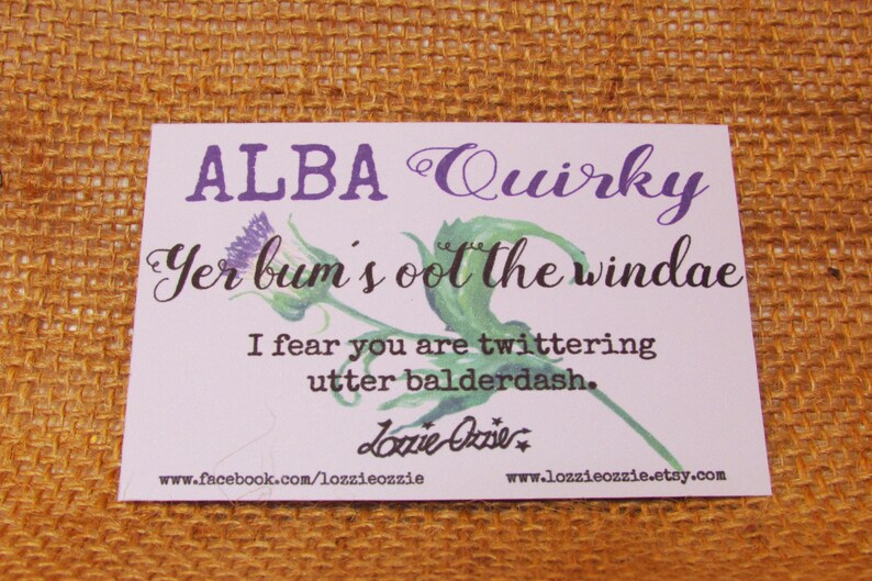 Yer Bum's Oot the Windae.scottish Slang Insult Etsy