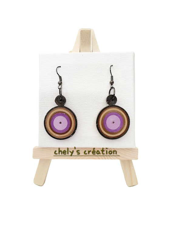 Multicolor Round Paper Handmade Earrings for